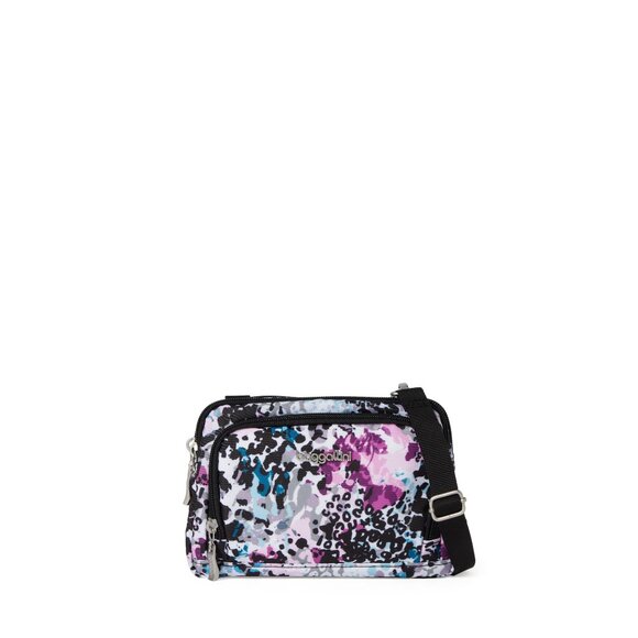 Baggallini Triple Zip Small Crossbody Bag with Front Wallet - Picture 1 of 6